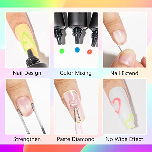 Glow in The Dark 3D Nail Art Gel – SUPWEE 8-Color Set, 15g Each