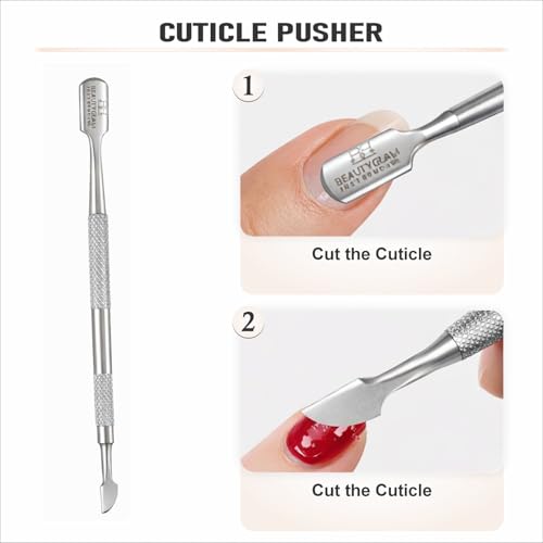 Professional Stainless Steel Double Ended Cuticle Pusher Tool