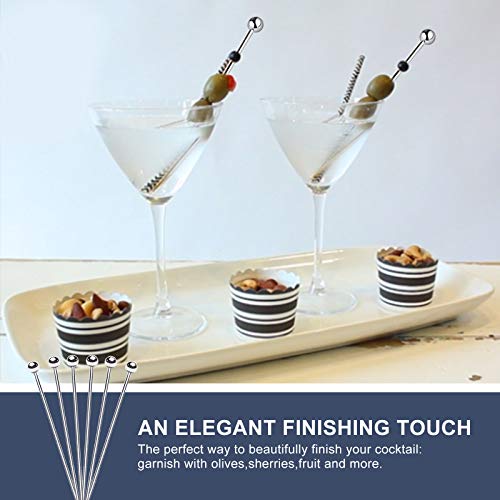 SOGEWO 6-Inch Stainless Steel Cocktail Picks - Set of 15