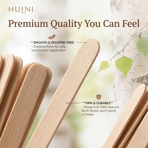 Huini Wooden Wax Applicator Sticks, 1000 Count, 1/4 x 5.5 in