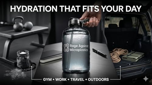 64oz Leakproof Water Bottle with Straw & Handle - BPA-Free Gym Jug