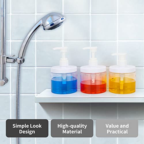 Segbeauty 3-Pack 16.9oz Refillable Pump Bottles with Waterproof Labels