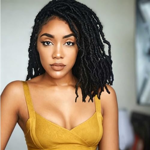 Datuoda 8 Pack Short Faux Locs Crochet Hair 12 Inch Butterfly & Distressed Styles