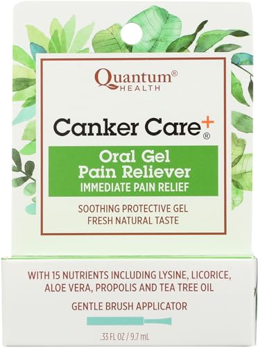 Quantum Health Canker Care+ Oral Gel Pain Reliever 0.33 Fl Oz Natural Relief