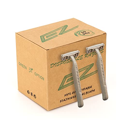 EZ Disposable Razor 50pcs Eco-Friendly 3-Blade Shaving Razors for Men & Women