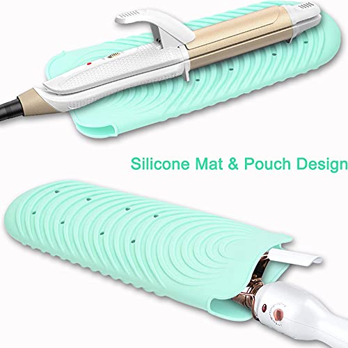 Ryke Kukkri Green Heat Resistant Mat & Pouch for Hair Tools - 1 Pack