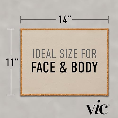 VIC Exfoliating Face & Body Washcloth | Natural Cotton | 14” x 17” | 1-Pack