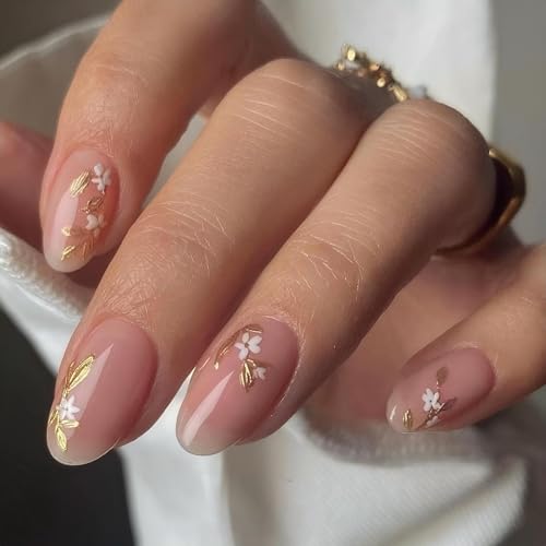 Gold Leaf Nail Decals 5D Embossed Self-Adhesive Nail Art Stickers