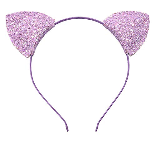 Lirila Glitter Cat Ear Headbands Set of 6 - Cosplay, Party & Daily Wear for Women and Kids