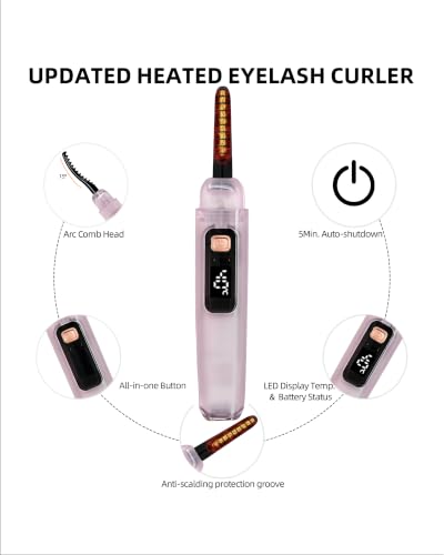 EYECURL Heated Eyelash Curler, USB-C Rechargeable Electric Lash Curler