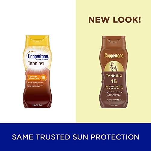 Coppertone SPF 15 Tanning Sunscreen Lotion - 8 Fl Oz, Water-Resistant Broad Spectrum