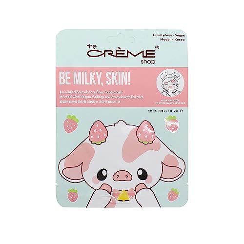 The Crème Shop Be Milky Skin Strawberry Cow Face Mask 3 Pack