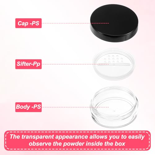 3 Pack 10ml Refillable Black Powder Containers with Sifter