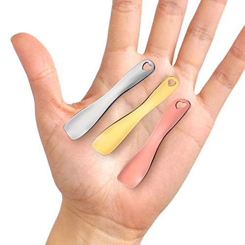 WLLHYF 3-Pack Metal Cosmetic Spoons - Heart Shaped Applicators
