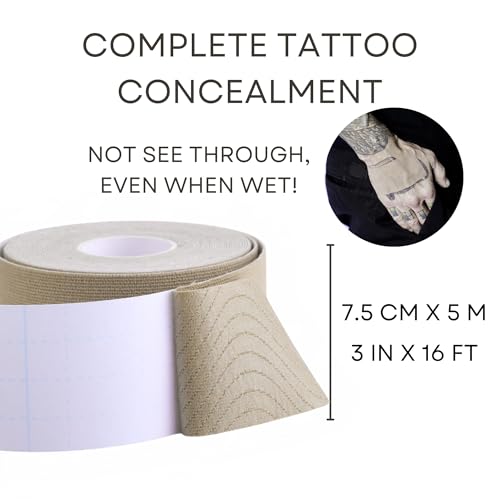Wisper Tattoo Cover Up Tape - White, Waterproof & Breathable, 7.5 cm x 9 m