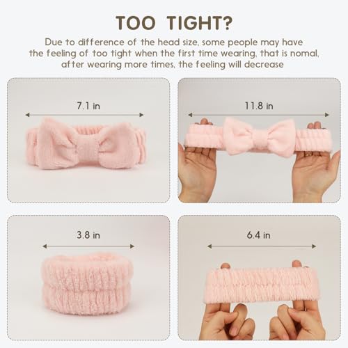 Microfiber Spa Headband and Wristband Set for Face Washing - 6pcs