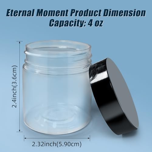 50 Pack 4 oz Clear Plastic Jars with Lids - Leak-Proof Cosmetic Containers