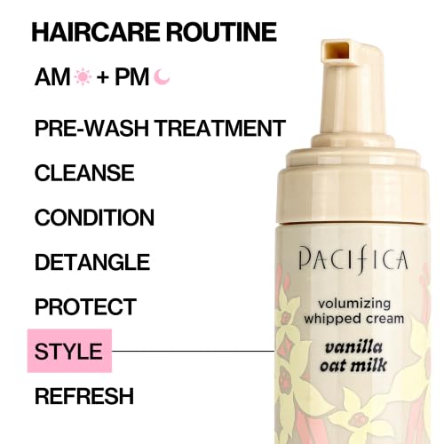 Pacifica Vanilla Oat Milk Hair Mousse - Light Hold, Hydrating & Vegan 5oz