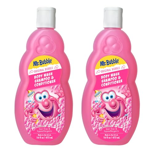 Mr. Bubble 3-in-1 Kids Shampoo, Conditioner & Body Wash - Bubble Gum Scent, 16 fl oz (Pack of 2)