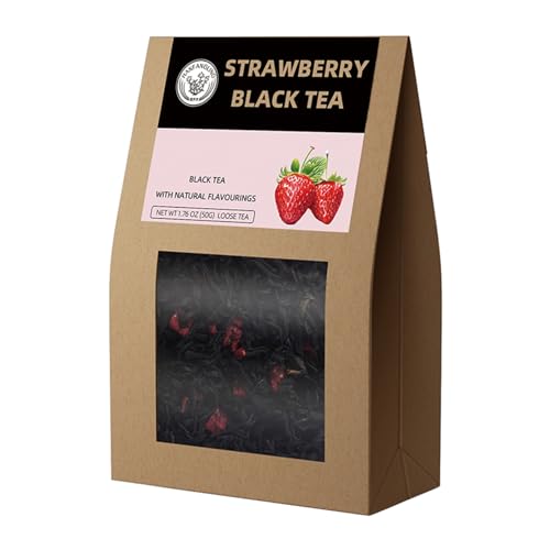 Natural Strawberry Black Tea - 100% Loose Leaf Blend, 50g