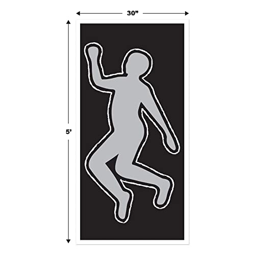Beistle Crime Scene Body Silhouette Door Cover - 5' x 30" Halloween Decoration