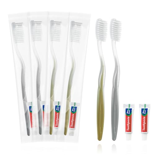 Disposable Toothbrush and Toothpaste Set - 30 Pack Individually Wrapped
