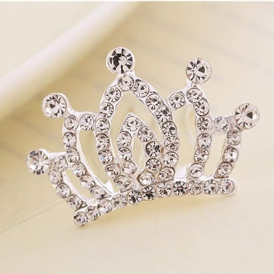 2 Pack Rhinestone Tiara Hair Combs for Teens & Toddlers