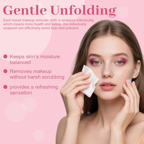 100 Individually Wrapped Makeup Remover Wipes, Honey Peach Travel Wipes