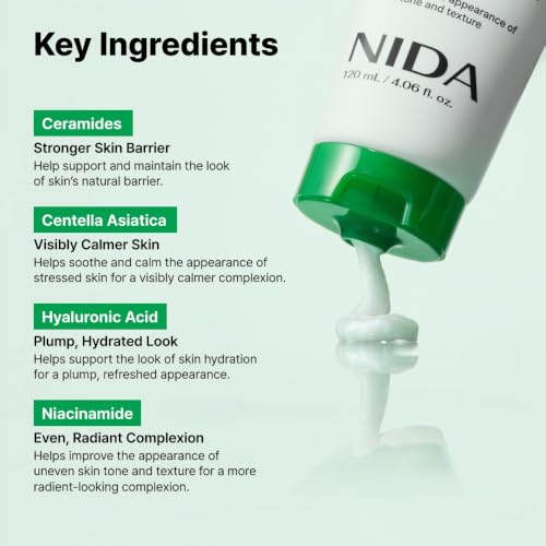 NIDA Centella Deep Pore Cleansing Foam - 120ml, Hydrating & Soothing