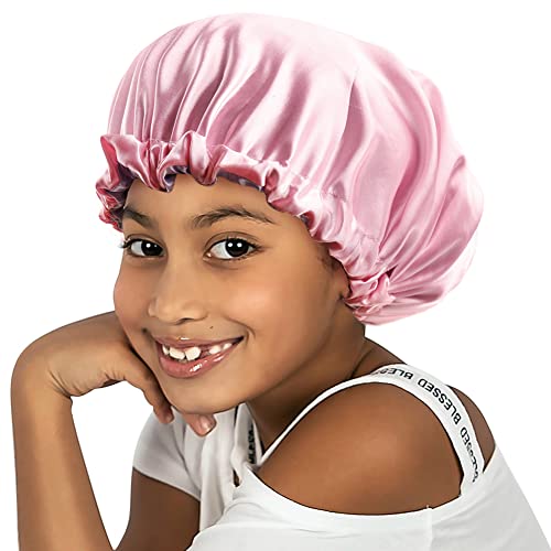 Kids Satin Bonnet Sleeping Cap - Adjustable & Reversible for Toddlers
