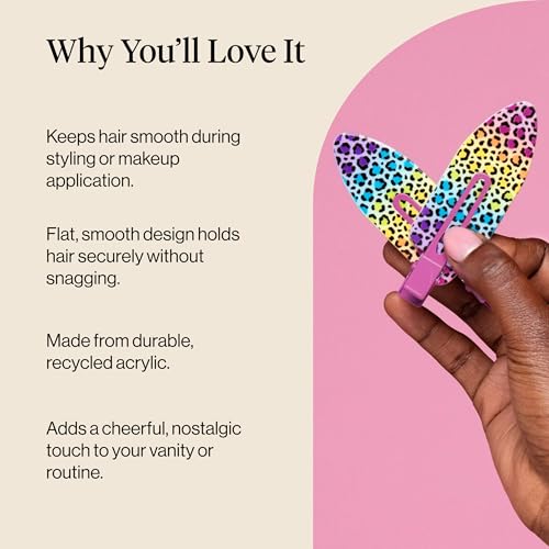 Lisa Frank x Kitsch XL Creaseless Hair Clips - 2pcs Rainbow Leopard