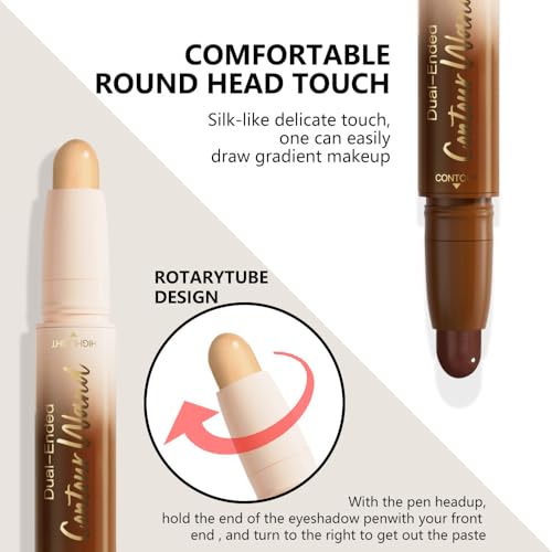 FeiCuiYun Dual-Ended 2-in-1 Contour & Highlighter Stick - Nude Brown