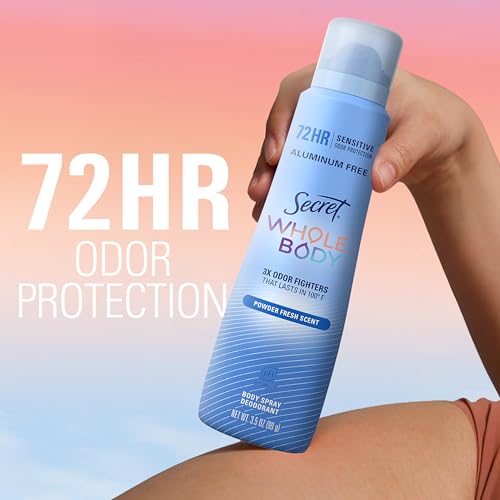 Secret Aluminum-Free Whole Body Deodorant Spray for Women, 72hr Freshness