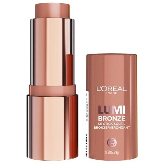L'Oreal Paris Lumi Bronze Le Stick Soleil Bronzer Stick, Cream-To-Powder Bronzer For A Sunkissed Face Makeup Glow, 100 Sunkissed Ros?