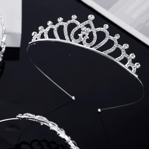 6-Piece Princess Tiara Crown Set for Women and Girls - Rhinestone Hair Accessories