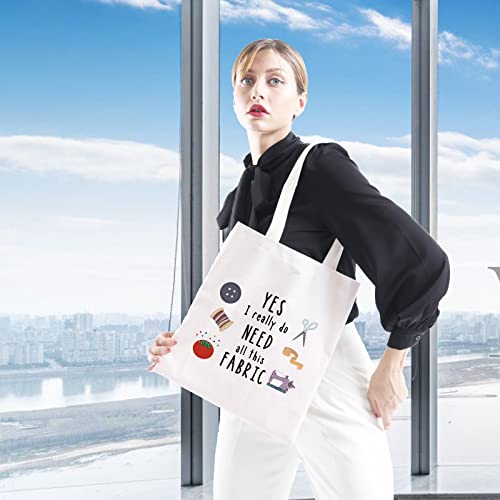 GJTIM All Fabric Tote Sewing Gift Makeup Bag for Quilters & Tailors
