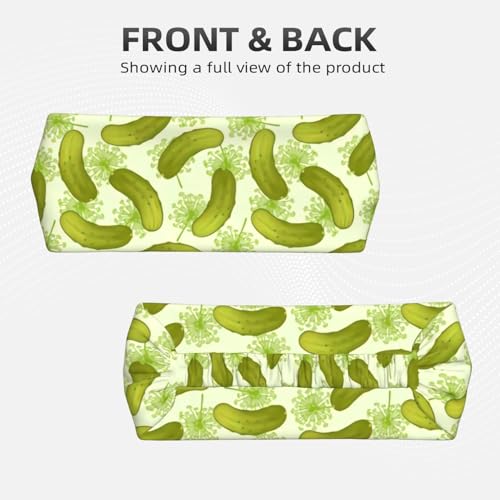 Dill Pickles Pattern Black & Gold Swirl Liquid Ink Headbands for Yoga & Fitness - One Size