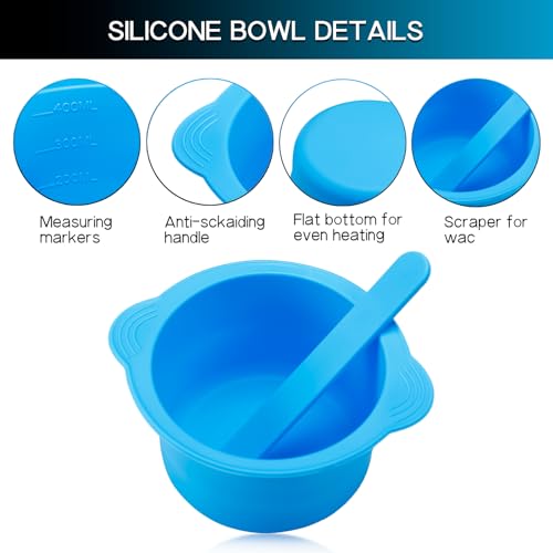Silicone Wax Warmer Liners Set with Spatulas - Reusable Non-Stick for Hair Removal
