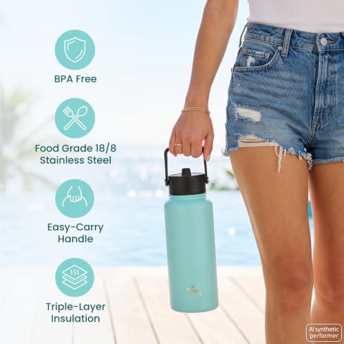 Konokyo 18 oz Insulated Stainless Steel Water Bottle with Straw Lid - BPA-Free & Leak-Proof for Travel, Gym, Hiking