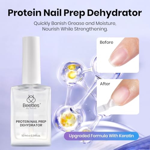 Beetles Protein Nail Prep Kit - Hema-Free Primer, Dehydrator, Base & Top Coat