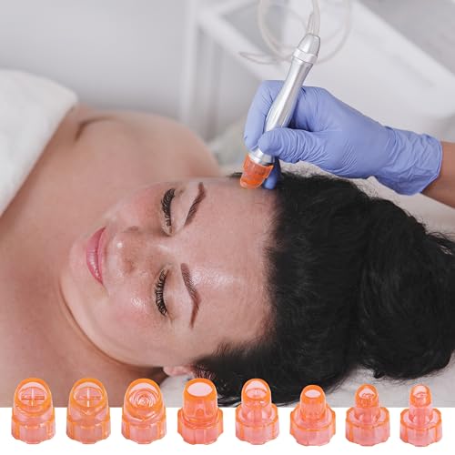 Elitzia 8Pcs Hydrodermabrasion Tips Set - Orange for Aqua Peel Machine