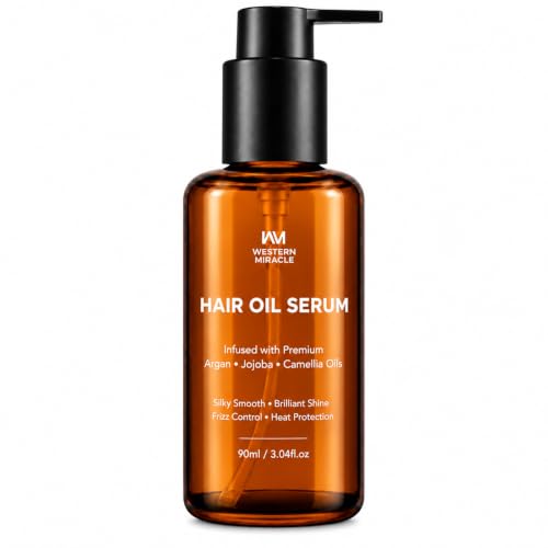 WM Western Miracle Hair Oil for Dry & Frizzy Hair 3.04 Fl Oz – Anti-Frizz Serum