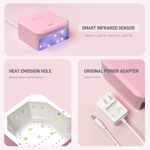 GAOY Pink Fast Curing Nail Lamp with Infrared Sensor & 3 Timers