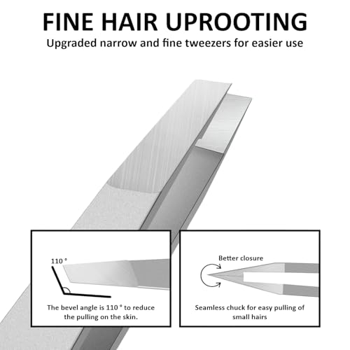 APEXAY Slanted Professional Stainless Steel Tweezers for Eyebrows & Crafts