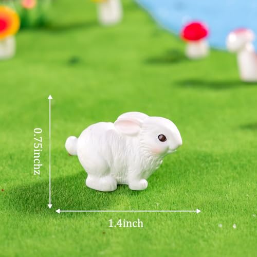 15pcs Mini Rabbit Figurines - Cute Cake Toppers for Easter & Parties