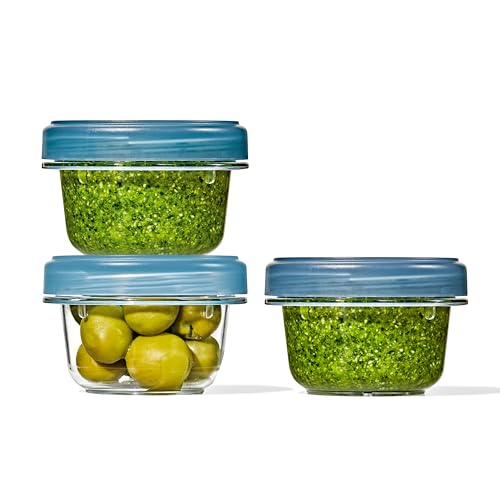 OXO Good Grips Twist & Stack Containers 5 oz, 3-Pack - Leakproof & Stain-Resistant