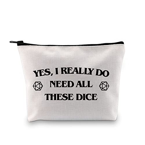 YES I NEED DICE Makeup Bag - Portable Cosmetic Pouch for Gamers