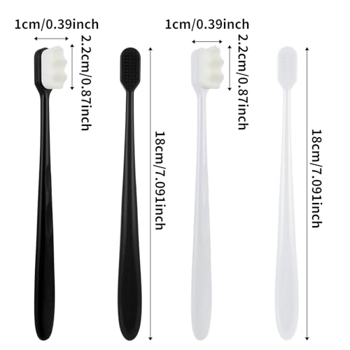 Ouligay Ultra Soft Toothbrush Set - 4 Extra Soft Bristle Toothbrushes for Sensitive Teeth
