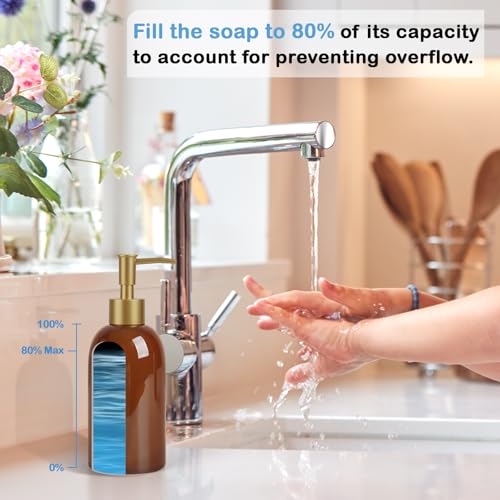 Natheeph 14oz Ceramic Soap Dispenser for Kitchen & Bathroom