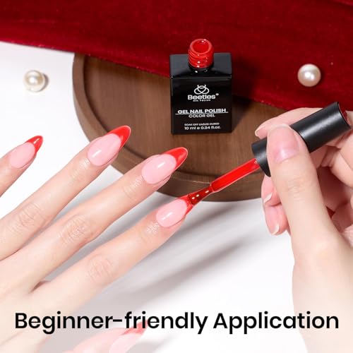 Beetles Classic Red Gel Nail Polish 15ML - Long-Lasting UV Soak Off